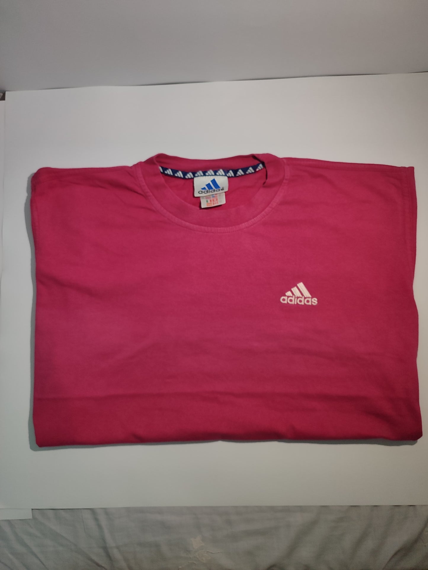 Adidas Classic Logo Tee – Bold Red with Embroidered Branding