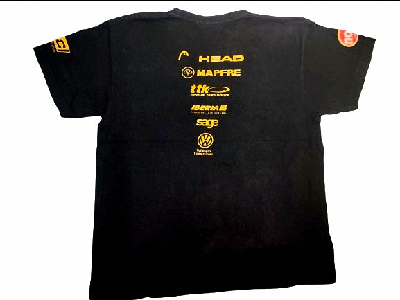 Academia Sanchez-Casal Tennis Graphic Tee – Black with Bold Yellow Print