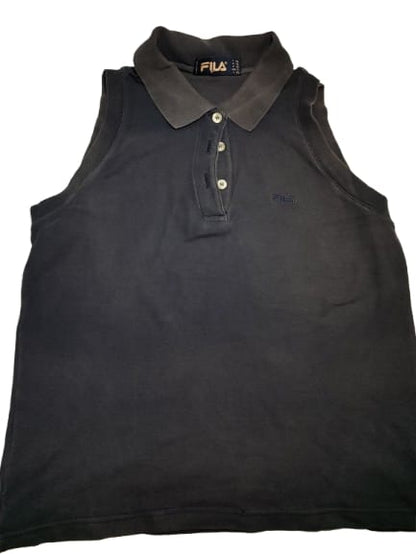 FILA Sleeveless Black Polo – Sporty & Cool Look