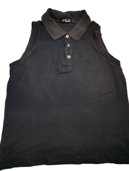 FILA Sleeveless Black Polo – Sporty & Cool Look