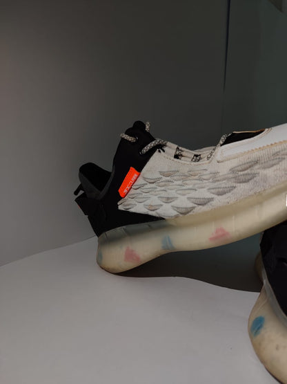 FlyCore “Dragon Skin” – White/Black with Transparent Sole | Futuristic Street Kicks (Thrifted)