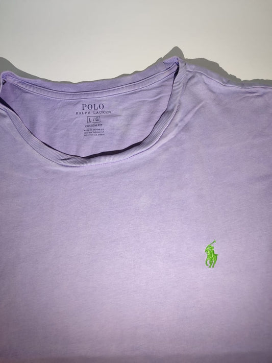 Polo Ralph Lauren Custom Fit T-Shirt – Lavender with Green Logo