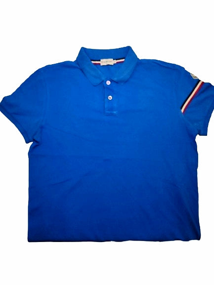 Stylish Blue Polo Shirt – Classic Fit with Sleeve Stripe Design