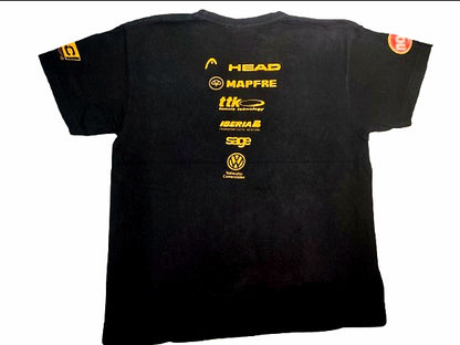 Academia Sanchez-Casal Tennis Graphic Tee – Black with Bold Yellow Print